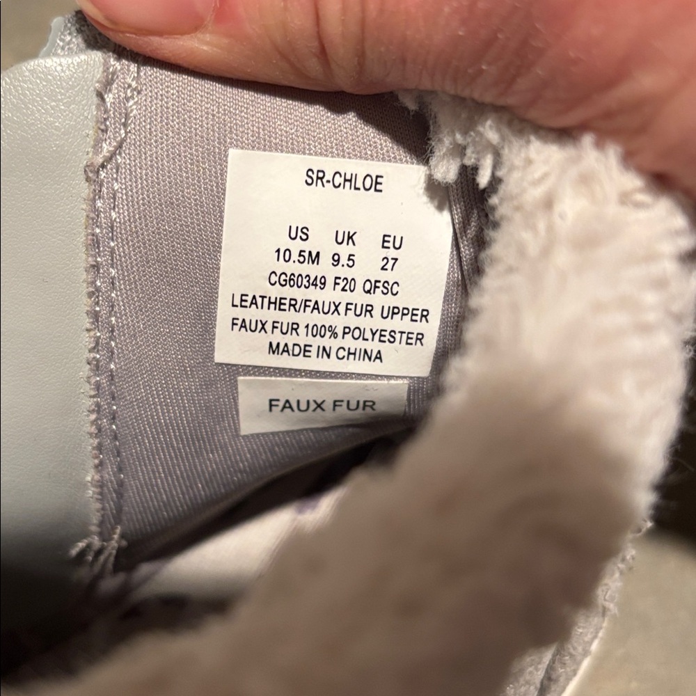 Stride Rite Chloe Girls Silver Sneaker Boots with Faux Fur - Picture 3 of 6